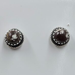 Wild Horse Jasper 925 Sterling Silver Stud Earrings (REXT36-180)