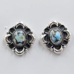 Golden Hills Turquoise 0.75" 925 Sterling Silver Stud Earrings (REXT32-86)