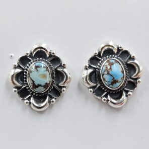 Golden Hills Turquoise 0.75" 925 Sterling Silver Stud Earrings (REXT32-86)