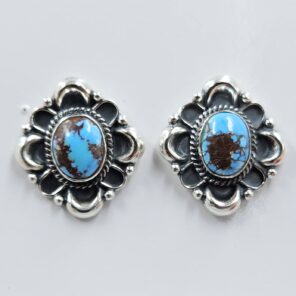 Golden Hills Turquoise 0.75" 925 Sterling Silver Stud Earrings (REXT32-87)