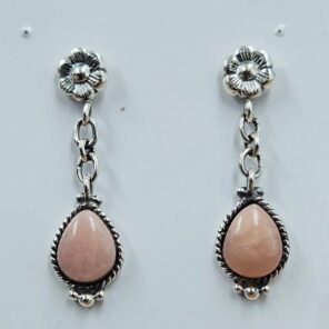 Pink Opal 1.25" 925 Sterling Silver Stud Earrings (REXT36-172)