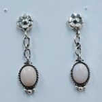 Pink Opal 1.25" 925 Sterling Silver Stud Earrings (REXT36-173)