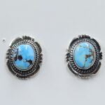 Golden Hills Turquoise 0.75" 925 Sterling Silver Stud Earrings (REXT32-88)