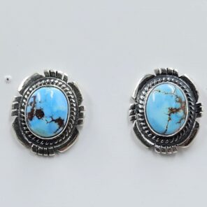 Golden Hills Turquoise 0.75" 925 Sterling Silver Stud Earrings (REXT32-88)