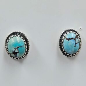 Golden Hills Turquoise 0.5" 925 Sterling Silver Stud Earrings (REXT32-92)