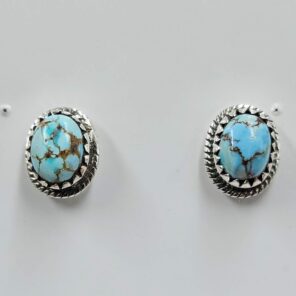 Golden Hills Turquoise 0.5" 925 Sterling Silver Stud Earrings (REXT32-94)