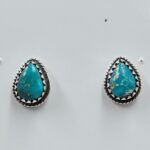 White Water Turquoise 0.5" 925 Sterling Silver Stud Earrings (REXT32-78)