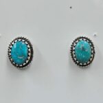 White Water Turquoise 0.5" 925 Sterling Silver Stud Earrings (REXT32-79)
