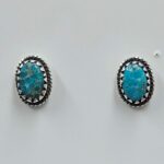 White Water Turquoise 0.3" 925 Sterling Silver Stud Earrings (REXT32-76)