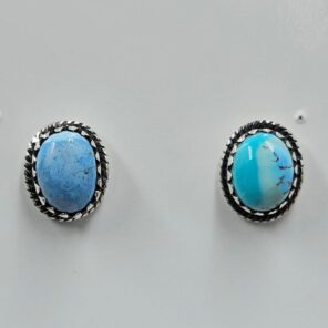 Golden Hills Turquoise 0.5" 925 Sterling Silver Stud Earrings (REXT32-95)