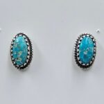 White Water Turquoise 0.5" 925 Sterling Silver Stud Earrings (REXT32-77)