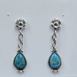 White Water Turquoise 1.25" 925 Sterling Silver Stud Earrings (REXT32-80)