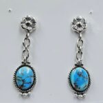 Golden Hills Turquoise 1.25" 925 Sterling Silver Stud Earrings (REXT32-96)