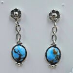 Golden Hills Turquoise 1.25" 925 Sterling Silver Stud Earrings (REXT32-97)