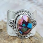 Pink Dahlia Turquoise Matt Finish Size US 9 925 Sterling Silver Ring (REXT88-209)