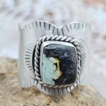 Black Jack Turquoise Matt Finish Size US 10 925 Sterling Silver Ring (REXT88-236)