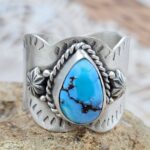 Golden Hills Turquoise Matt Finish Size US 11 925 Sterling Silver Ring (REXT88-248)