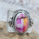 Pink Dahlia Turquoise Matt Finish Size US 9 925 Sterling Silver Ring (REXT88-211)