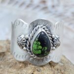 Yungai Green Turquoise Matt Finish Size US 11 925 Sterling Silver Ring (REXT88-203)