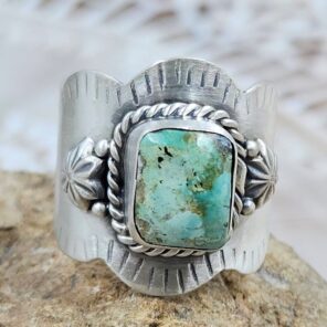 Black Jack Turquoise Matt Finish Size US 8 925 Sterling Silver Ring (REXT88-235)