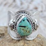 Black Jack Turquoise Matt Finish Size US 11 925 Sterling Silver Ring (REXT88-240)