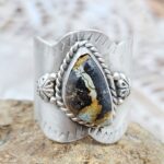 Black Jack Turquoise Matt Finish Size US 8 925 Sterling Silver Ring (REXT88-234)