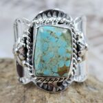 Mine 8 Turquoise Size US 8 925 Sterling Silver Ring (RS7-402)