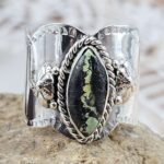 Black Jack Turquoise Size US 10 925 Sterling Silver Ring (RS7-383)