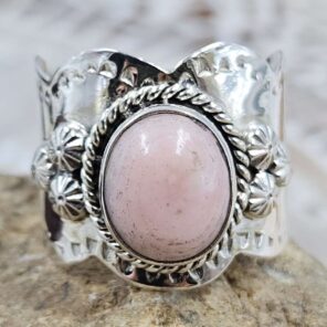 Pink Opal Size US 11 Sterling Silver Ring (RS7-390)