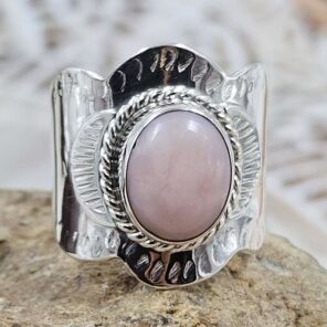 Pink Opal Size US 8 Sterling Silver Ring (RS7-388)