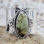 Black Jack Turquoise Size US 10 925 Sterling Silver Ring (RS7-384)