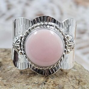 Pink Queen Conch Size US 11 Sterling Silver Ring (RS7-399)