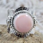 Pink Queen Conch Size US 8 Sterling Silver Ring (RS7-392)
