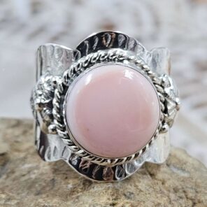 Pink Queen Conch Size US 8 Sterling Silver Ring (RS7-392)