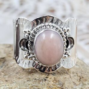 Pink Opal Size US 11 Sterling Silver Ring (RS7-391)