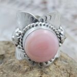 Pink Queen Conch Matt Finish Size US 6 925 Sterling Silver Ring (REXT80-57)