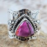Pink Dahlia Turquoise Size US 7 925 Sterling Silver Ring (REXT88-274)