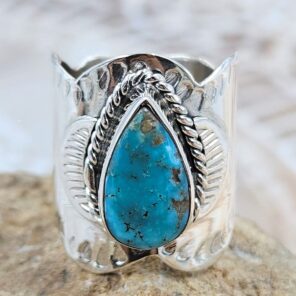 White Water Turquoise Size US 6 925 Sterling Silver Ring (REXT88-278)