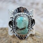 Black Jack Turquoise Size US 6 925 Sterling Silver Ring (REXT88-267)
