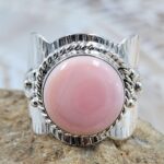 Pink Queen Conch Size US 7 925 Sterling Silver Ring (REXT88-272)