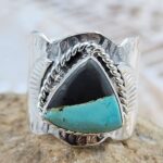 Black Jack Turquoise Size US 7 925 Sterling Silver Ring (REXT88-264)