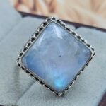 Rainbow Moonstone 925 Sterling Silver Ring (REXT111-107)