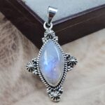Rainbow Moonstone 925 Sterling Silver Pendant (REXT111-127)