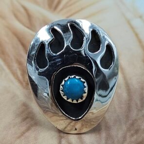 Kingman Turquoise 925 Sterling Silver Ring (RS33-99)