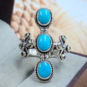 Kingman Turquoise 925 Sterling Silver Ring (RS34-255)