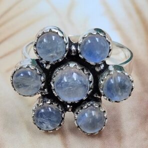 Rainbow Moonstone 925 Sterling Silver Ring (RS78-156)