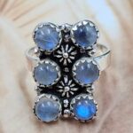 Rainbow Moonstone 925 Sterling Silver Ring (RS78-159)