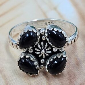 Black Onyx 925 Sterling Silver Ring (RS78-167)
