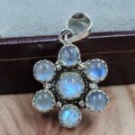 Rainbow Moonstone 925 Sterling Silver Pendant (RS78-178)