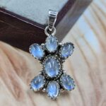 Rainbow Moonstone 925 Sterling Silver Pendant (RS78-180)